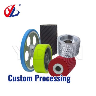 China Houtbewerkingsmachine Voedingswiel PU Rubber Drukrol Aanpassing Stalen wiel Te koop