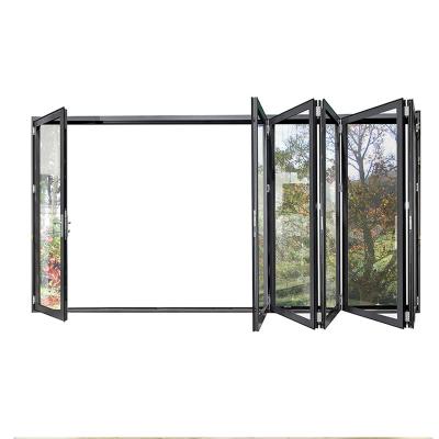 China Bi-Folding Aluminum Folding Screen Window For Kitchen Passage Though Custom Window Design Exterior Doors for sale