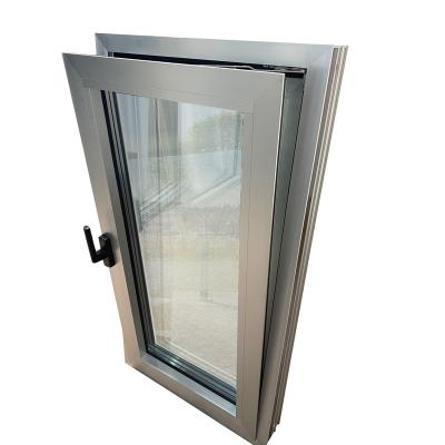 China Folding Air Conditioned Level Tilt And Turn Aluminum Triple Glass Window With Openable Mesh for sale