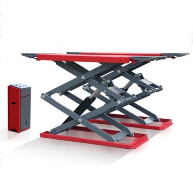 China 1.8m 3500kg Scissor Car lift On ground Ultra thin Scissor lift platform 3500kg for sale