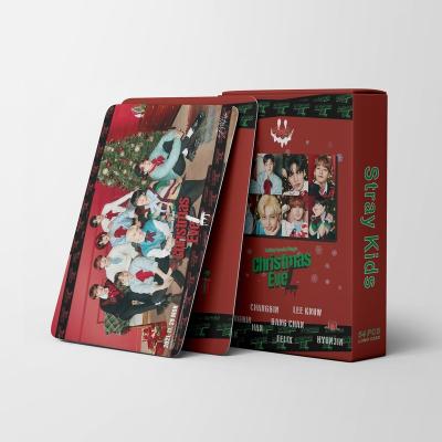 China Korea Wholesale Kpop Idol Group Merch 55pcs/box Kids Christmas Evel Photocard Lomo Card Stray Card for sale