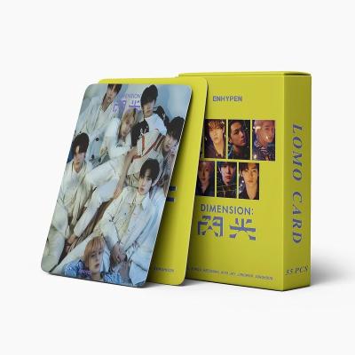 China Korea Wholesale Kpop Idol Group Merch 55pcs/box Enhypen Dimension Photocard Lomo Photo Card for sale