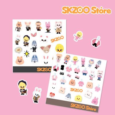 China Cute Cartoon Idol Group KPOP Sticker Wholesale KPOP Cute Cartoon Stray Kids SKZOO Luggage Paper Decorative Sticker for sale