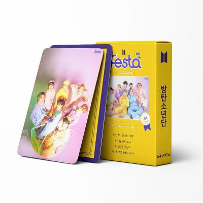 China 2021 Korean Wholesale Kpop Idol Group Merch 55pcs/box Bangtan Boys Festa Photocard Lomo Card Photo Card for sale