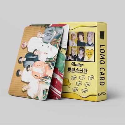 China Korea Wholesale Kpop Idol Group Merch 55pcs/box Bangtan Boys Butter Photocard Lomo Card Photo Card for sale