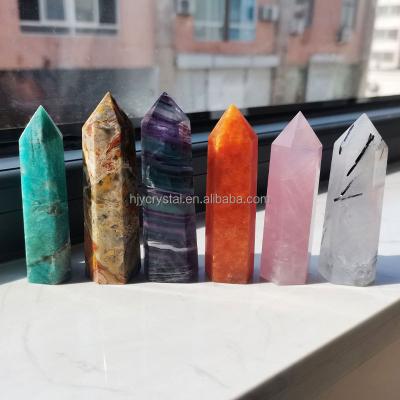 China Wholesale Natural Spiritual Clear Rose Quartz Crystal Point from China Crystal Tower Healing Gemstone Tower for sale