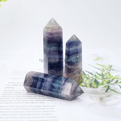 China Wholesale Natural China Crystal Quartz Gemstone Point Rainbow Fluorite Tower Obelisk For Healing Decoration for sale