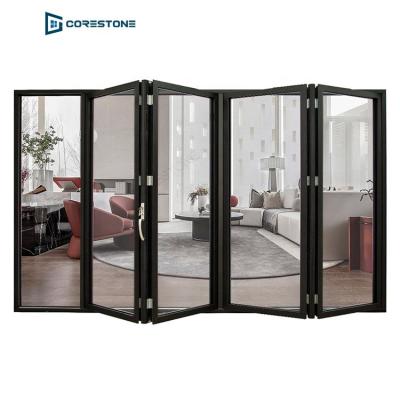 China Thermal Insulation Luxury Folding Sliding Doors Aluminum Glass Bifold Door for sale