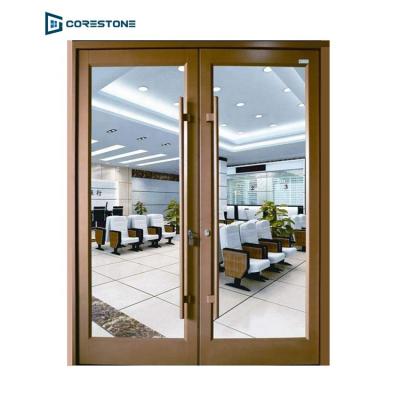 China Custom Modern Aluminum Alloy Waterproof Commercial Entrance Glass Door for sale