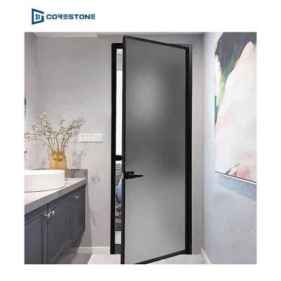 China Customized aluminum swing glass partition door waterproof new design silm swing glass doors entry doorsCustomized silm swing glass to make for sale