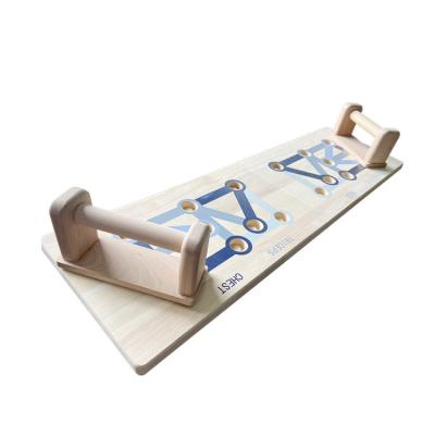 China Log color Home Use Power Press Push Up Board Foldable Small Home Fitness Wooden Push Up Assistants for sale