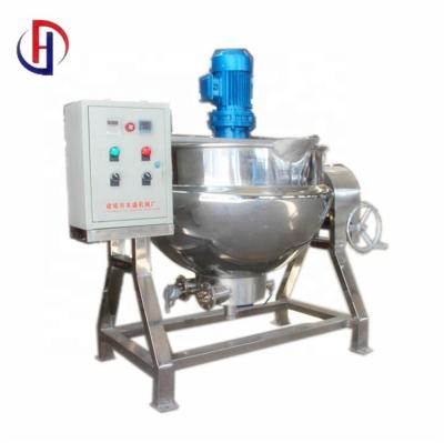 China Industrial Meat Processing Plants Stainless Steel Big Tilting Cooking Kettle With Mixer for sale