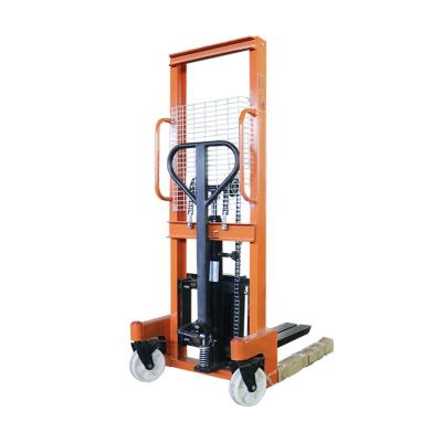 China Hydraulic systems manual stacker rise and fall forklift stacking 500kg 3m manual operation electromotion elevate transporter for sale