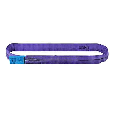 China 1 Ton Annular Soft Goods Colorful Polyester Hoist Belt Protect Hanging Object Not Easy To Wear Round Sling Purple for sale