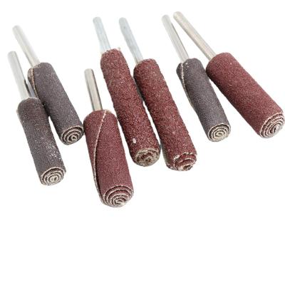 China Applicable to stainless steel cylindrical fin with handle abrasive belt sandpaper stick awning wheel polishing grinding head for sale