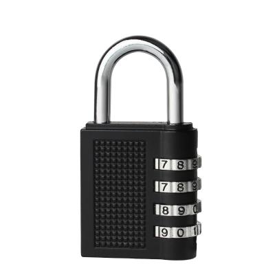 China American Style Padlock With Password Required Large 4 Digit Gym Black Zinc Alloy Wardrobe Door Mechanical Lock for sale