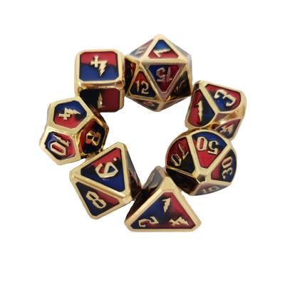 China Eco-friendly wholesale hot sale RPG game Dnd custom metal die cut polyhedral game dnd die set for sale