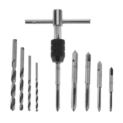 China 9pcs Drilling Hand Wood Screw Tap M3 - M6 Reamer Twist Drill Bit Set for sale