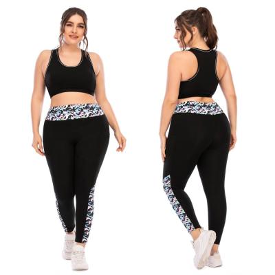 China High Waist Plus Size 2 Piece Yoga Pants Plus Size Bra For Women for sale