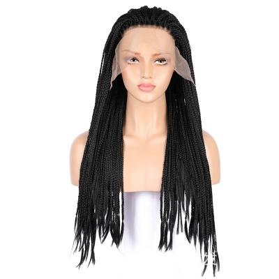 China Hot Sale Natural Wavy Hair Braiding Wigs Lace Front Wigs Natural Full Color Braided Wigs For Black Women for sale