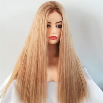 China silky straight wave wholesale wigs dark blonde ombre hair roots indian remy hair lace wig for sale