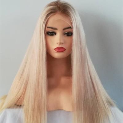 China New Arrival Brazilian Human Hair Thick Straight Double Ended Wave Lace Wig Remy Silk Top Ombre Hair Wig for sale