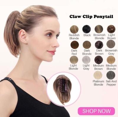 China Wave New Arrival Blonde European Remy Human Hair Claw Clip Ponytail Hair Extensions Silky Straight for sale