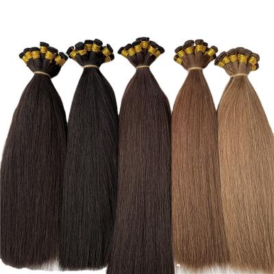 China Remy Human Hair Handtied Weft Double Ends Raw Wave Hair Extensions Russian Virgin Good Quality Wholesale Human Drawn Thick Silky Straight Factory Price for sale