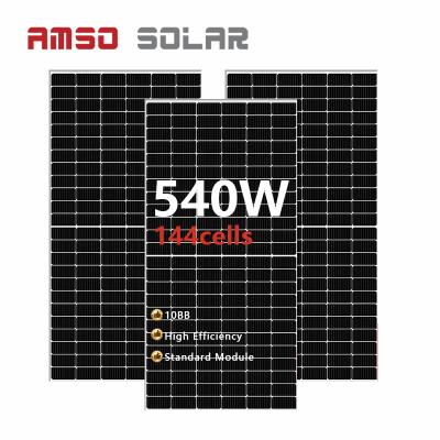 China 10BB 144 Cell Half Cell Mono Solar Panel 540w with 182mm Solar Pile AS540M-144 for sale