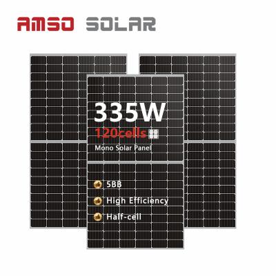 China Hot selling solar panel 335w solar panel 335 watt 120 watt 120 monocrystalline half cells photovoltaic module 157mm*157mm for sale