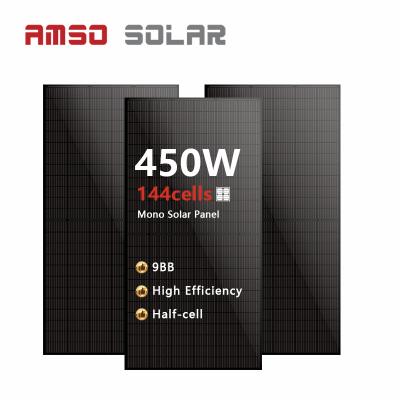 China New Technology 9BB Half Cell 450 Watt Monocrystalline Solar Panel For Sale AS450M-144 for sale