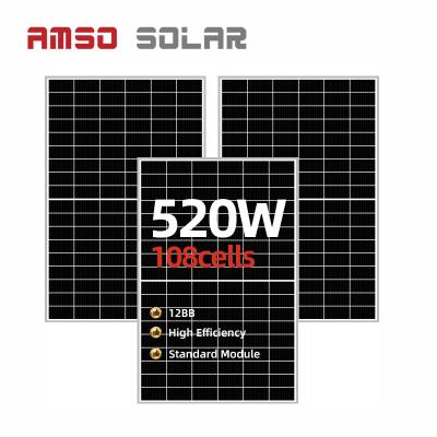 China High Efficiency 210mm Monocrystalline Solar Cell 108 Cells 12bb Cells 520W Half Solar Panel For Solar System 210mmx210mm for sale