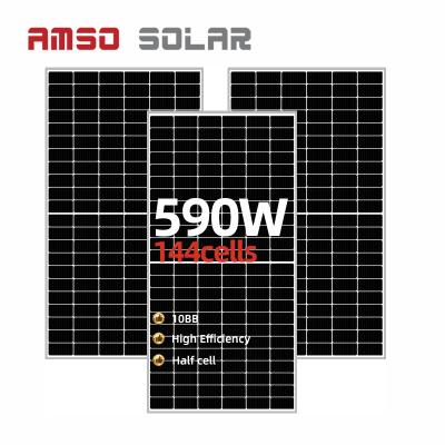 China Most Popular 144 Half Cell 182mm Mono Cells 10bb 550W 560W 570W 580W 590W 600W Solar Panel Module Price 182mmx182mm for sale