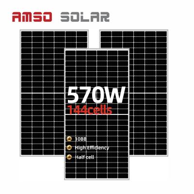 China Cheap Price 144 Cells 182mm 10bb 550W 560W 570W Monocrystalline Solar Panel Half Cut With Inventory 182mmx182mm for sale