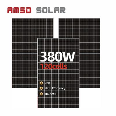 China Durable Solar Panel 380 Watt With 120 Cell Solar Cell For Home Power System 166mmx166mm for sale