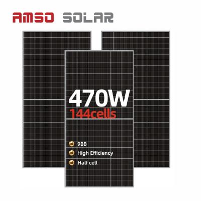 China Good Price 166mm Solar Cell 144 Cells Solar Panel 450W 460W 470W Half Sun Panel 166mmx166mm for sale