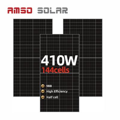 China Manufacturer solar panel 410 watt with 144 cell solar cell for home power system 158.75mmx158.75mm for sale