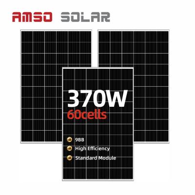 China Professional 370watt monocrystalline solar panel price with 60 cell solar cell for sale 158.75mmx158.75mm for sale