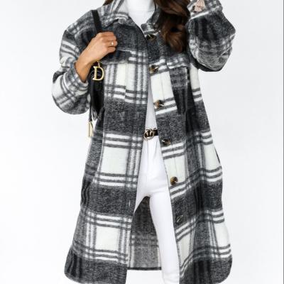 China New Arrival Breathable Hot Sale Ladies Wool Coat Women Casual Relax Long Button Overcoat for sale