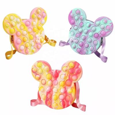 China High Quality Cute Kids Cross - Body Shoulder Handbag Silicone Mickey Mouse Fidget Push It Bag Purse for sale