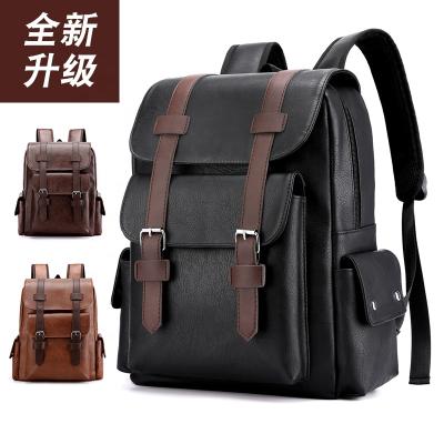 China 2020 luxury OEM vintage laptop backpack men's leather backpack custom logo waterproof leather backpack for sale