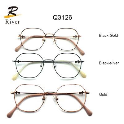 China March 2021 Expo Live Hot Selling Polygonal Titanium Glasses Frames Optical Glasses for sale