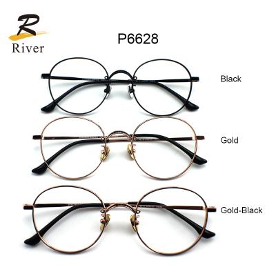 China March 2021 Expo Live Hot Selling Round Titanium Glasses Frames Optical Glasses for sale