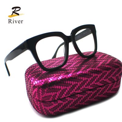 China Classic ready made frames of optical glass black square acetate glasses for sale