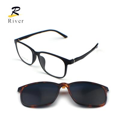 China For Clip On Glass New Designer Popular Clip On Sunglasses Acetate Glass Optical Frames for sale