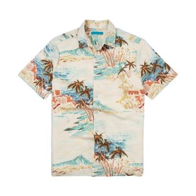 China Summer Hawaiian Stripe Hawaiian Shirt Custom Made Polyester Breathable Men's Loose And Durable Simple Casual Shirt for sale