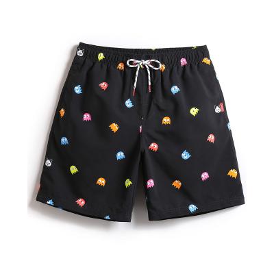 China Low moq wholesale hot sale black cartoon subliamtion printing men's swimwear shorts plus size for sale