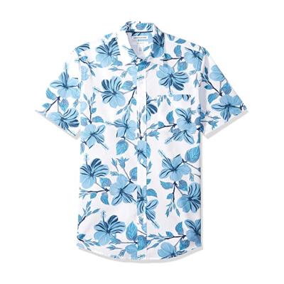 China Breathable Mens Slim Fit Shortsleeve Print Shirts For Men Casual for sale