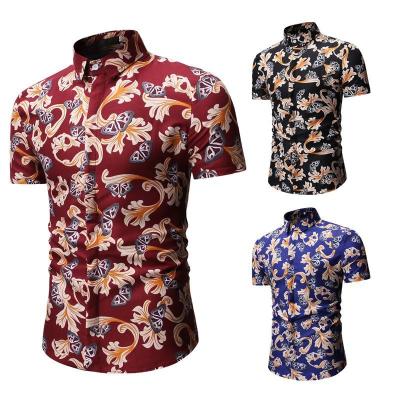 China Breathable Custom All Over Paisley Beach Full Sublimation Printed Hawaiian Shirts For Men for sale