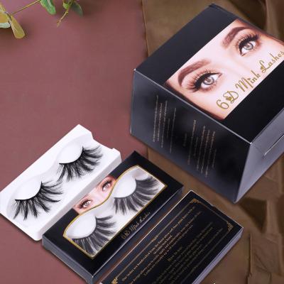 China Deeply Suitable For Multiple Scenarios 2 Pairs 6d Eyelashes Box 25mm Luxury Faux Eyelashes for sale